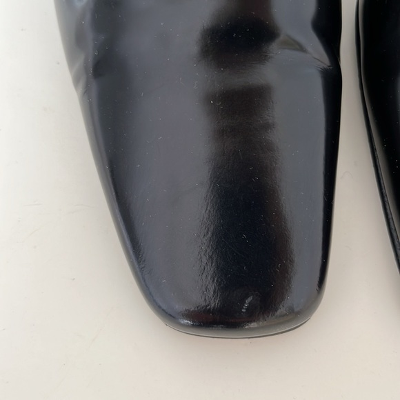 Vintage Anne Klein Shiny Black Leather Sling Back Shoes, sizes 6/7 - Picture 10 of 10